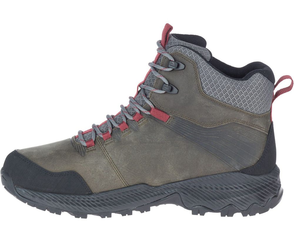 Botas Homem - Merrell Forestbound Mid Waterproof - Verde Oliva/Pretas - LPC089671